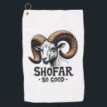 Shofar So Good Jewish Ram Hanukkah  Golf Towel<br><div class="desc">Hanukkah humor,  shofar,  Jewish holiday,  goat graphic,  Hanukkah 2024,  festive Judaism,  shofar pun,  holiday goat,  Jewish traditions,  Hanukkah celebration,  shofar design,  holiday humor,  Jewish fun</div>
