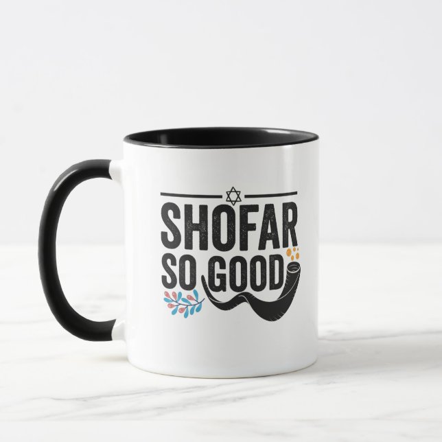 Shofar So Good Jewish Ram Hanukkah  Mug (Left)