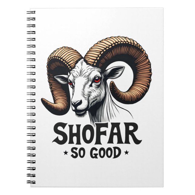 Shofar So Good Jewish Ram Hanukkah  Notebook (Front)