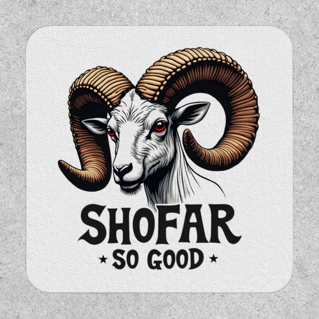 Shofar So Good Jewish Ram Hanukkah  Patch (Front)