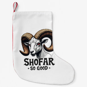 Shofar So Good Jewish Ram Hanukkah Small Christmas Stocking