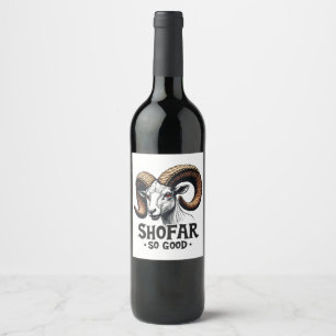 Shofar So Good Jewish Ram Hanukkah Wine Label