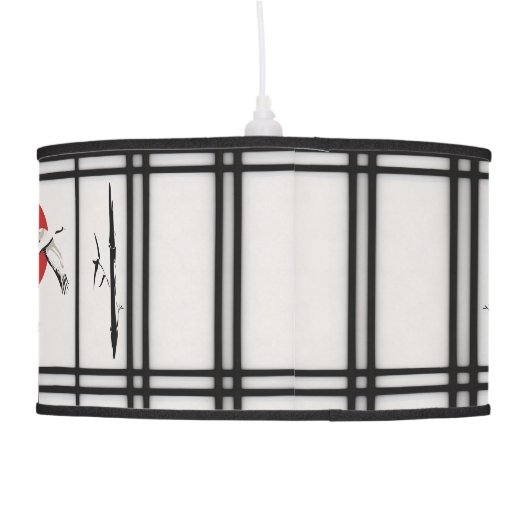 Shoji - Bamboo & Crane Ceiling Lamp (Back)