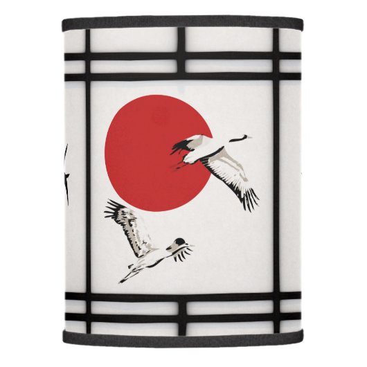 Shoji - Bamboo & Crane Lamp Shade (Front)