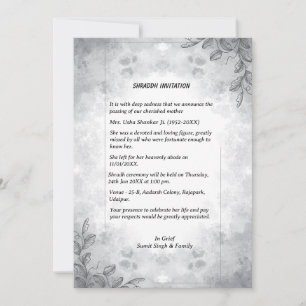 Shok Sandesh Hindu Shraddh Invitation