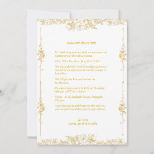 Shok Sandesh Hindu Shraddh Invitation