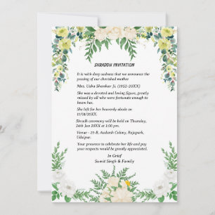 Shok Sandesh Hindu Shraddh Invitation