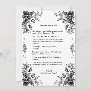 Shok Sandesh Hindu Shraddh Invitation