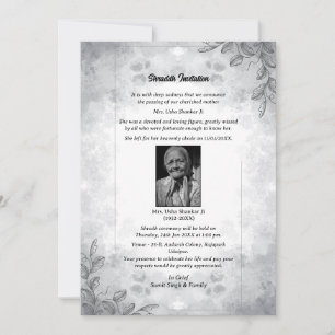 Shok Sandesh Hindu Shraddh Invitation