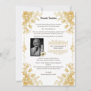 Shok Sandesh Hindu Shraddh Invitation