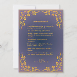 Shok Sandesh Hindu Shraddh Invitation