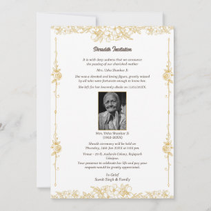 Shok Sandesh Hindu Shraddh Invitation