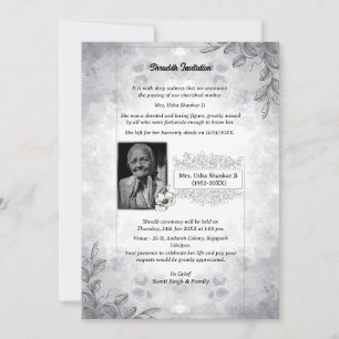 Shok Sandesh Hindu Shraddh Invitation