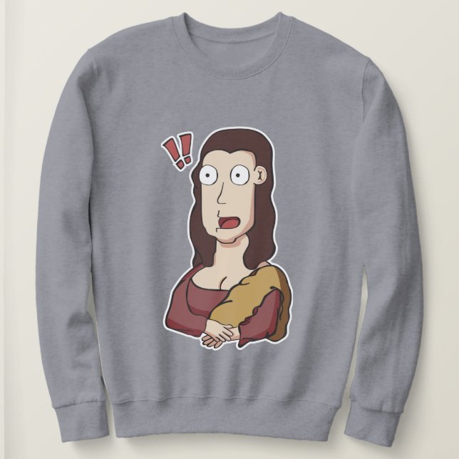Shoked Mona Lisa T-Shirt Sweatshirt (Design Front)