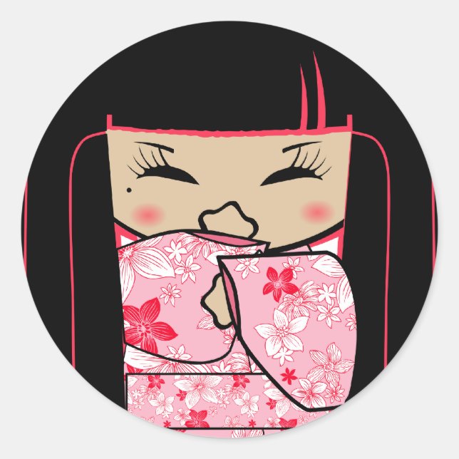 "Shokio" Mayumi Giggles Classic Round Sticker (Front)