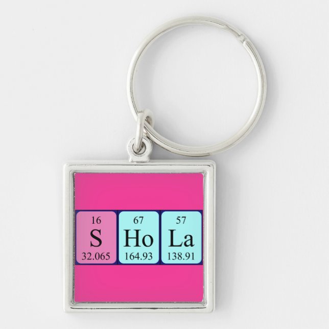Shola periodic table name keyring (Front)