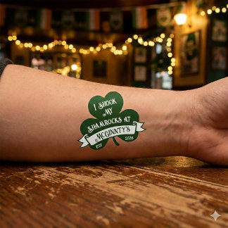 Shook My Shamrocks Funny St. Patrick's Day Temporary Tattoos