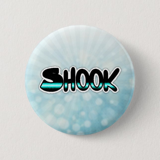 Shook Teal and Black Slang Button (Front)