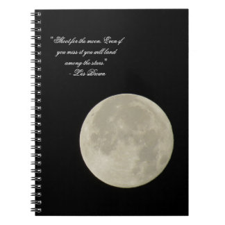 Shoot for the moon full moon photo pocket moleskin notebook