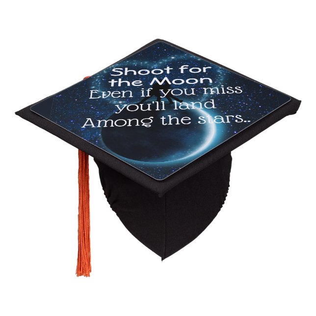 Shoot for the Moon Graduation Cap Topper (Angled)