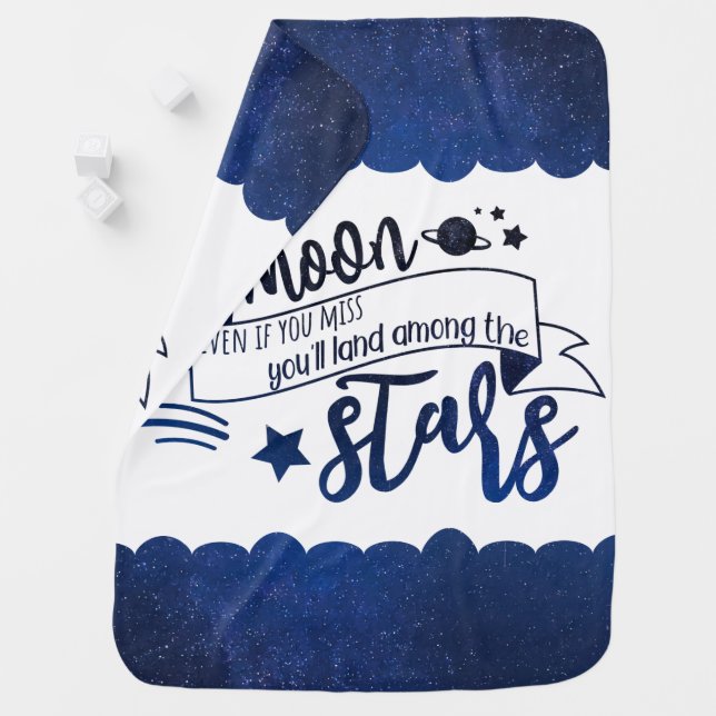 Shoot for the Moon Receiving Blanket (In Situ)