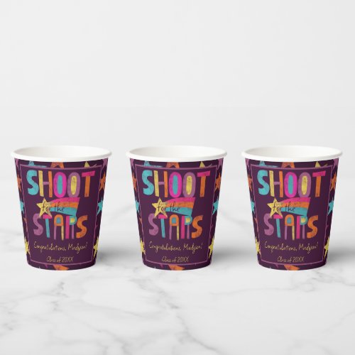 Shoot for the Stars Graduation Party Paper Cups