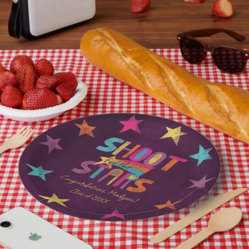 Shoot for the Stars Graduation Party Paper Plates