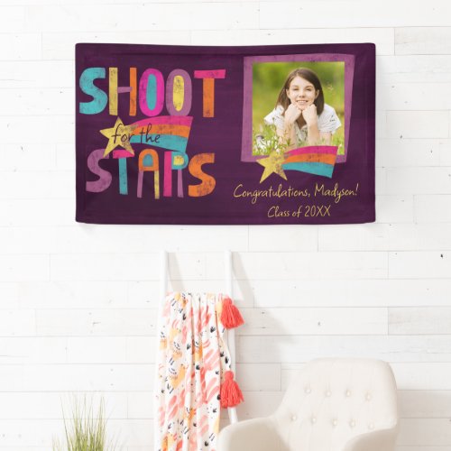 Shoot for the Stars Graduation Party Photo Banner