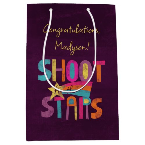 Shoot for the Stars Personalized Graduation Medium Gift Bag