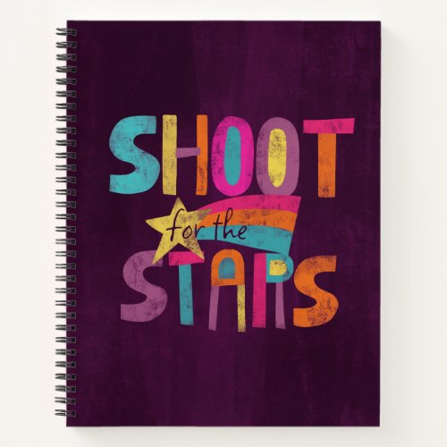 Shoot For the Stars Positive Message Notebook