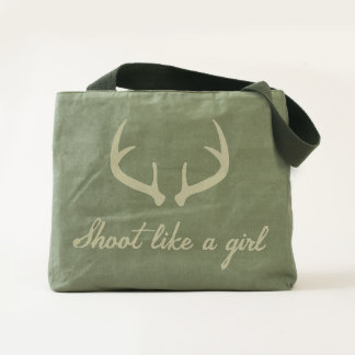 "Shoot Like a Girl" Antler Bag
