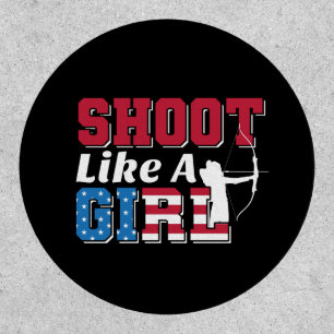 Shoot Like a Girl Patriotic Archery Quote Patch
