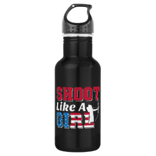 Shoot Like a Girl Patriotic Archery Quote Stainless Steel Water Bottle