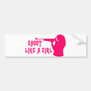Shoot Like a Girl Pink Bumper Sticker