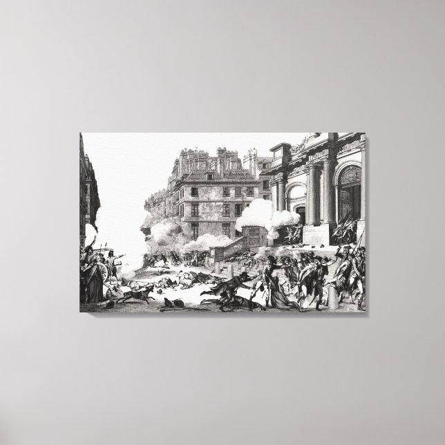 Shoot-out before St. Roch church in Paris Canvas Print (Front)