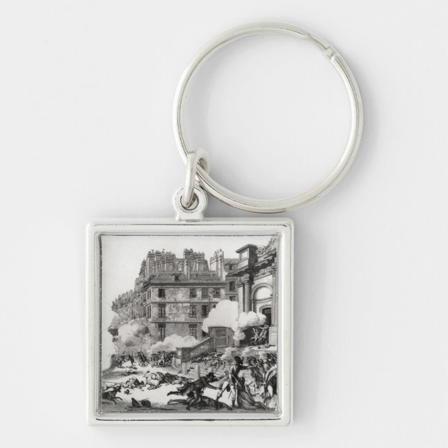 Shoot-out before St. Roch church in Paris Keychain (Front)