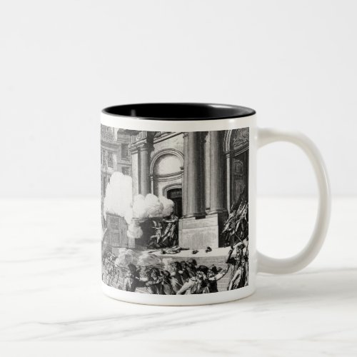 Shoot_out before St Roch church in Paris Two_Tone Coffee Mug