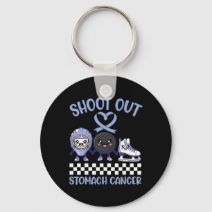 Shoot Out Stomach Cancer Awareness Support Hockey  Keychain