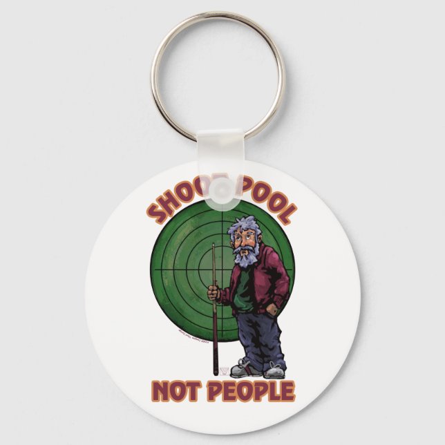 Shoot pool Not People Keychain (Front)