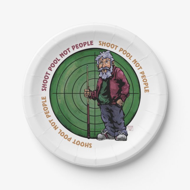 Shoot pool Not People Paper Plates (Front)