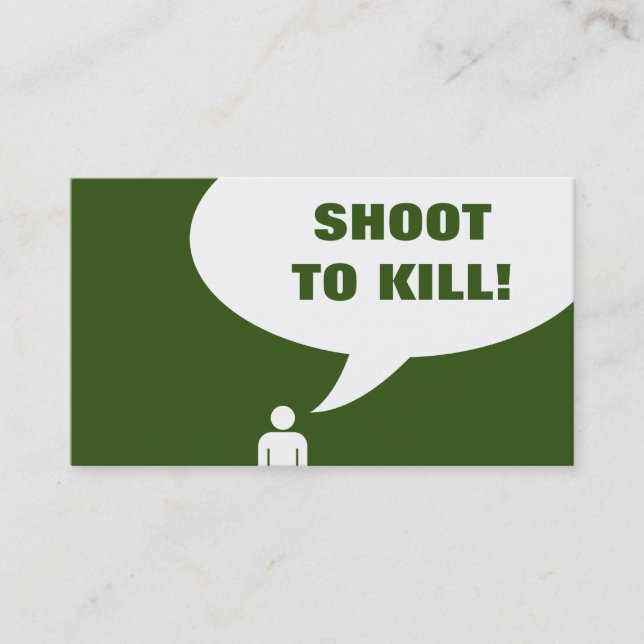 shoot to kill. (billiards customer loyalty) loyalty card (Front)