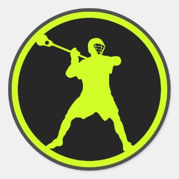 Shooter-green Classic Round Sticker by laxshop at Zazzle