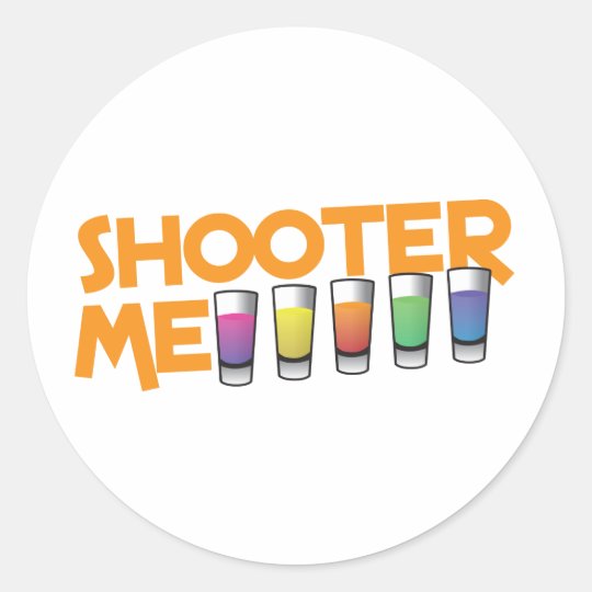shooter me classic round sticker