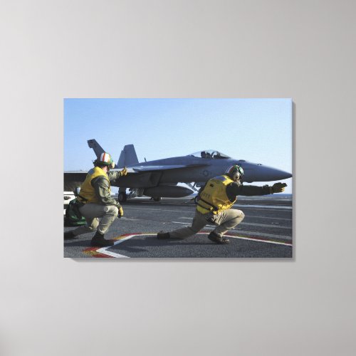Shooters aboard the USS George HW Bush Canvas Print