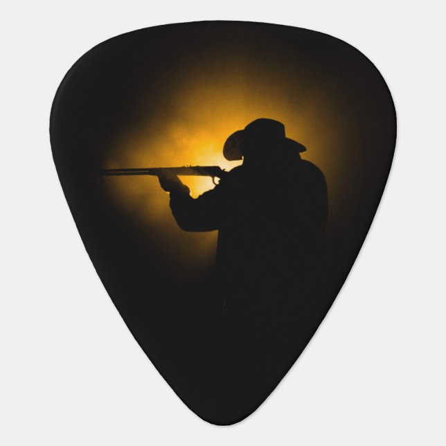 Shooting Cowboy Guitar Pick (Front)