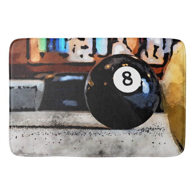 Shooting For The Eight Ball Bathroom Mat (Front)