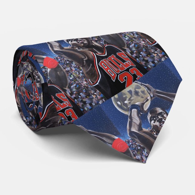 Shooting for the Moon Painting by Alfred Fox Neck Tie (Rolled)