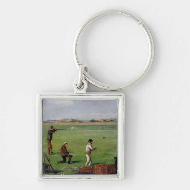 Shooting (oil on paper) keychain (Front)