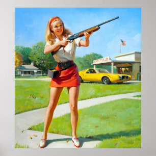 Shooting Pin up Poster