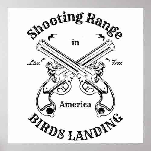 Shooting Range Birds Landing Gun California Poster